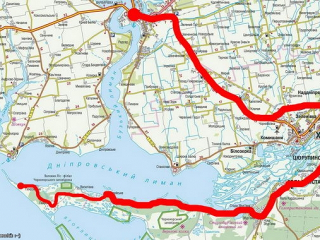 Карта проезда на Кинбурнскую косу