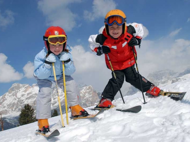 С детьми на горные лыжи